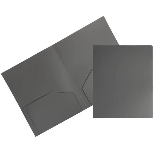Black  799418495842 JAM PAPER Heavy Duty Plastic  School Folders with 6/pack